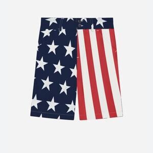 Loudmouth Bermuda Golf Shorts Stars and Stripes Red White Blue size 12